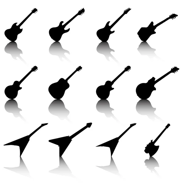 Ilustrace kytara silueta — Stock fotografie