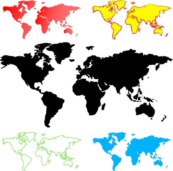 Ilustração de mapas mundiais — Fotografia de Stock