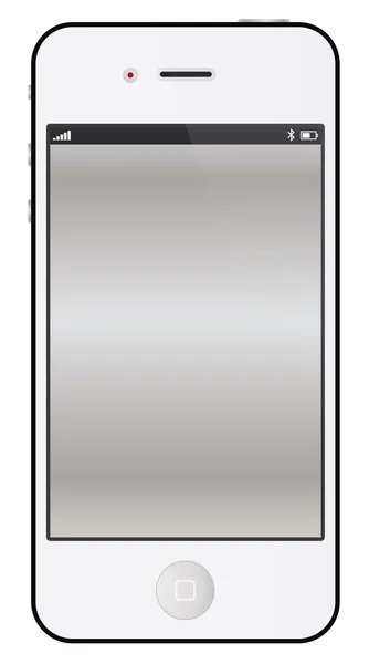 Teléfono inteligente de aspecto realista diseñado en blanco — Foto de Stock