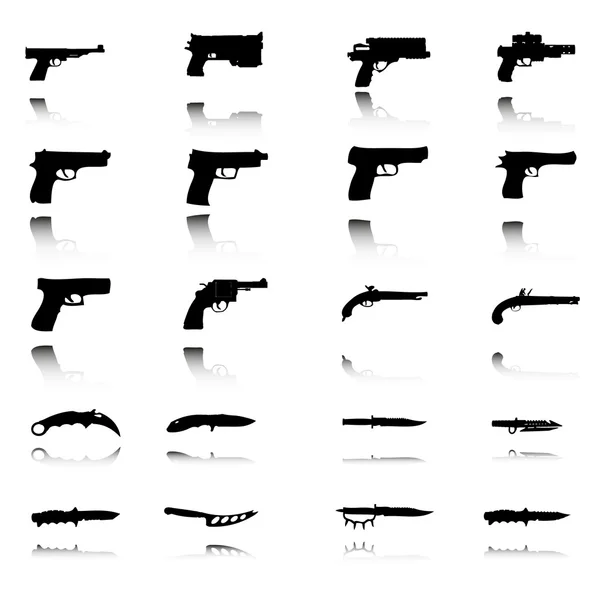 Eine Illustration einer Reihe von Waffen — Stockfoto