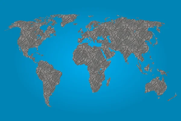 World Map with a Textured Fill — Stock Photo, Image