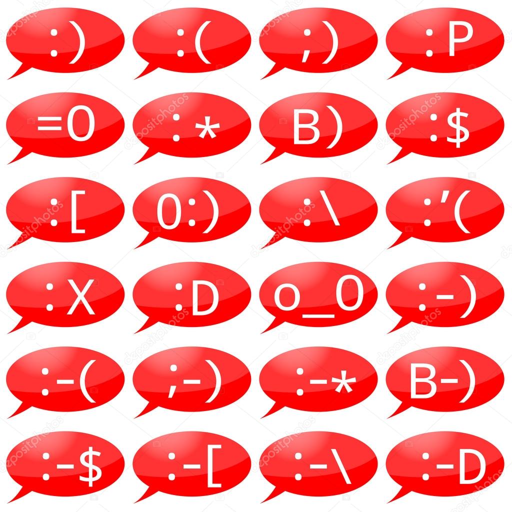 Illustration of emoticons for instant messengers, pager Stock Photo by ©PaulStringer