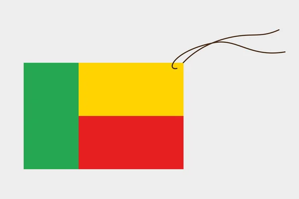 Метка с флагом Бенина — стоковый вектор
