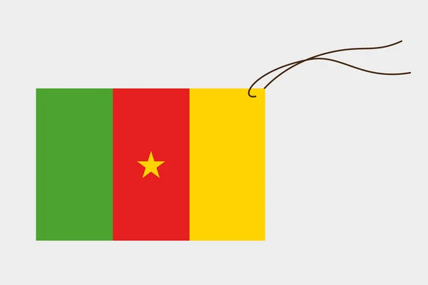 Étiquette avec drapeau du Cameroun — Image vectorielle