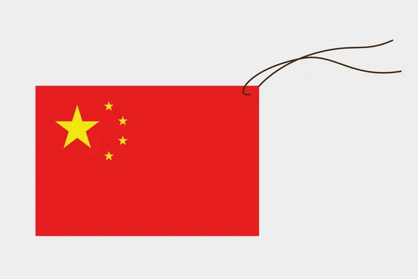 Etiqueta con bandera de China — Archivo Imágenes Vectoriales