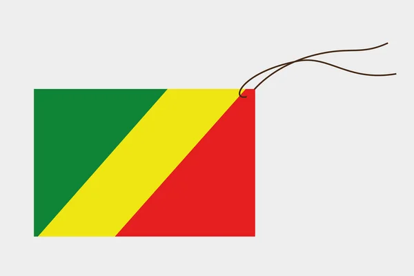 Etikett mit Flagge des Kongo — Stockvektor