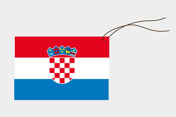 Etiqueta con la bandera de Croacia — Archivo Imágenes Vectoriales