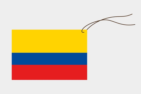 Etykieta flaga Kolumbii — Wektor stockowy