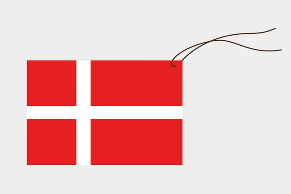デンマークのフラグ付きのラベル — ストックベクタ