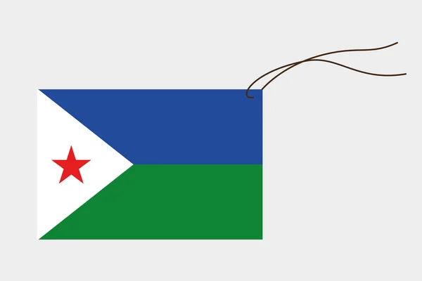 Etiqueta con la bandera de Yibuti — Vector de stock