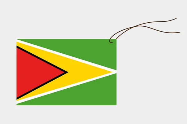 Etiqueta con la bandera de Guyana — Archivo Imágenes Vectoriales