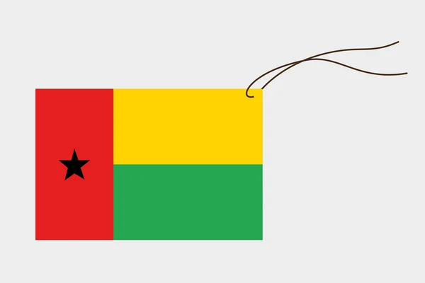 Étiquette avec drapeau de Guinée Bissau — Image vectorielle