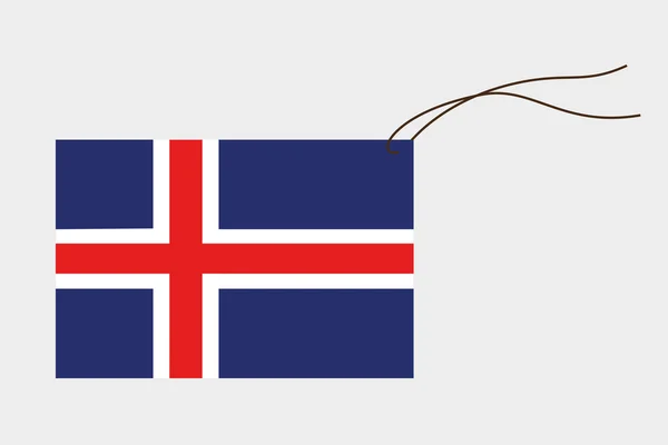 アイスランドの国旗付きのラベル — ストックベクタ