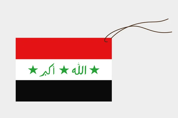 Etiket ile Irak bayrağı — Stok Vektör