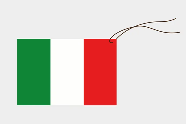 Etikett mit der Flagge von Italien — Stockvektor