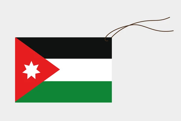 Etiqueta con la bandera de Jordan — Archivo Imágenes Vectoriales