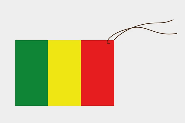 Etiqueta con bandera de Mali — Vector de stock