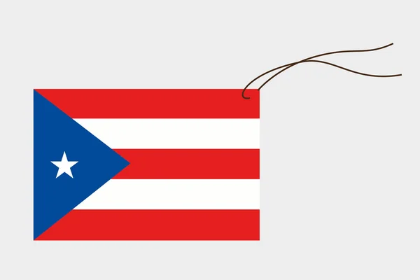 Étiquette avec drapeau de Porto Rico — Image vectorielle