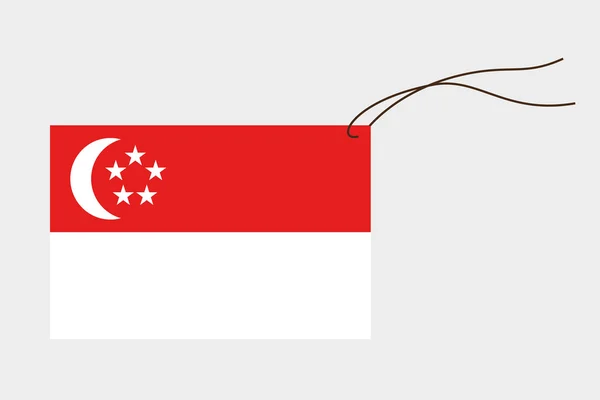 Popisek s Singapurská vlajka — Stockový vektor