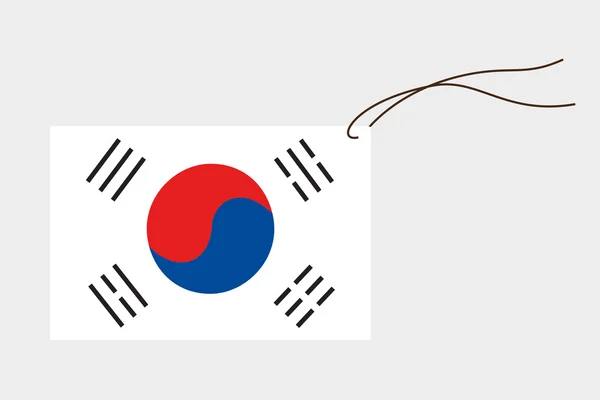 Rótulo com bandeira de Coreia do Sul — Vetor de Stock