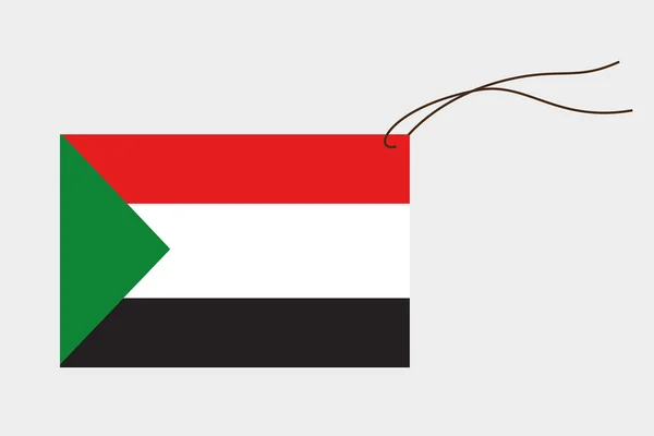 Rótulo com bandeira de Sudan — Vetor de Stock