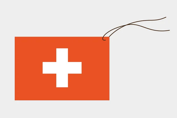 Этикетка с флагом Швейцарии — стоковый вектор