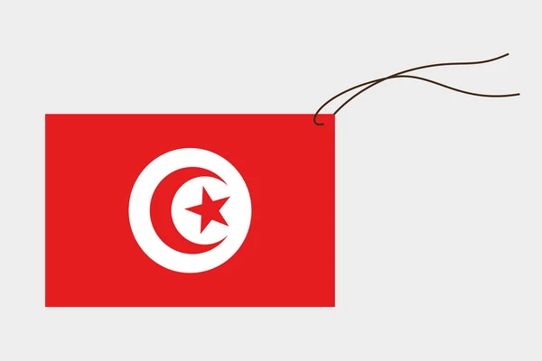 Étiquette avec drapeau de Tunisie — Image vectorielle