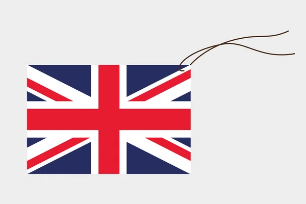 Étiquette avec drapeau du Royaume-Uni — Image vectorielle