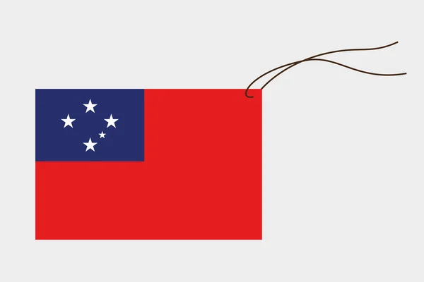 Rótulo com bandeira de Western Samoa — Vetor de Stock