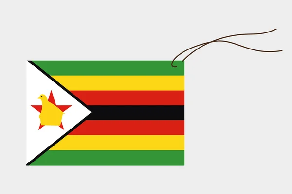 Etikett med flagga i zimbabwe — Stock vektor