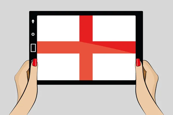 Tablet PC med flaggan i england — Stock vektor