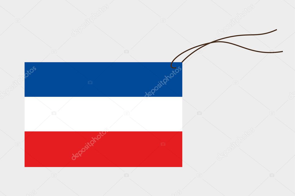 Label with flag of Yugoslavia