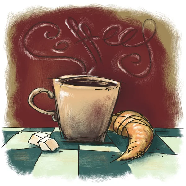 Morning coffee cartoon. — Stock Photo, Image