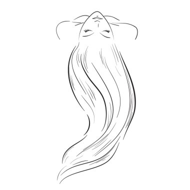 uzun saçlı kız vektör