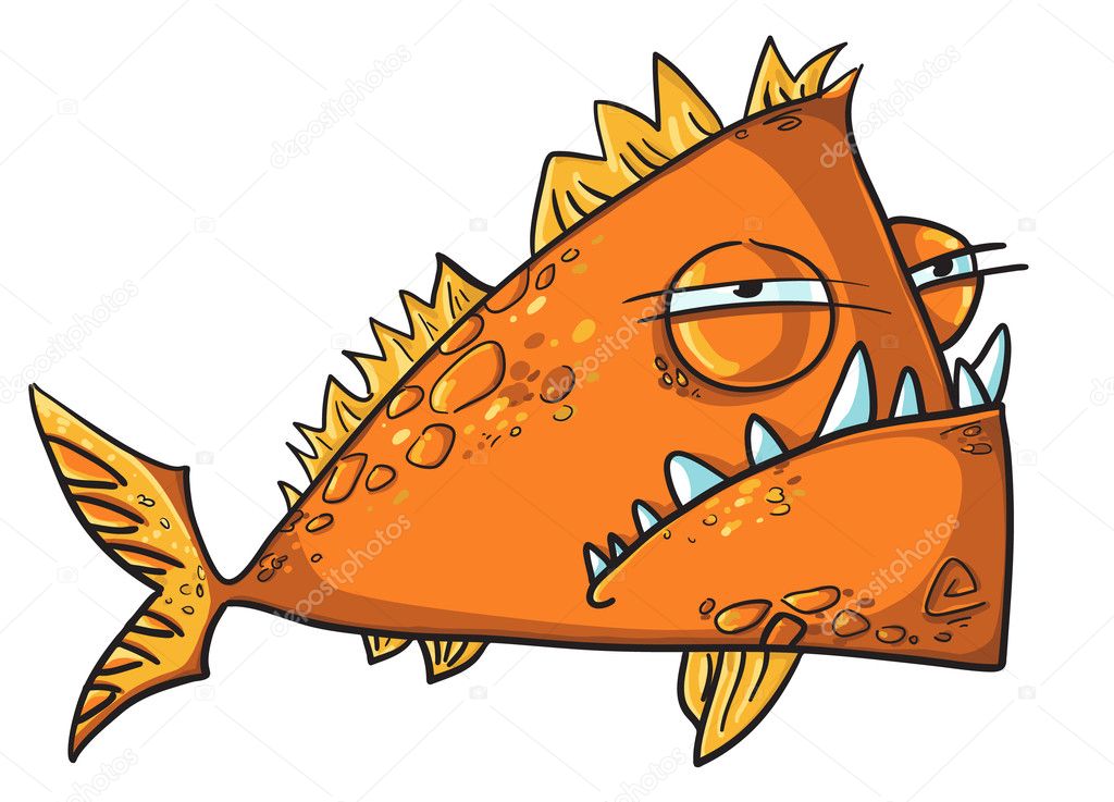 Big angry fish cartoon Stock Vector Image by ©kamenuka #14187177