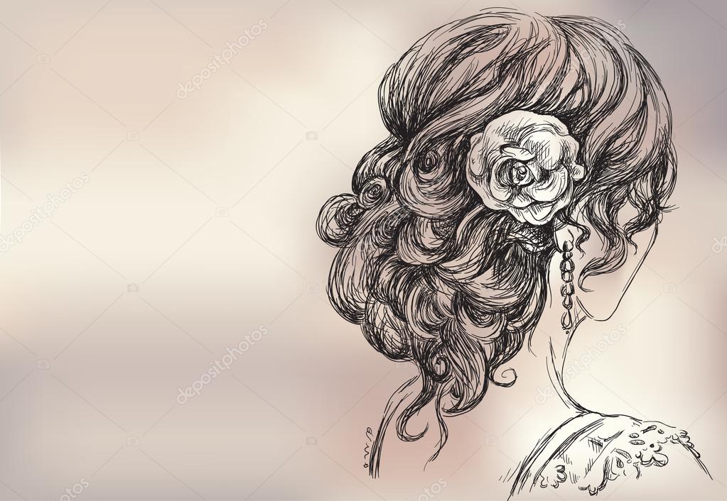 ᐈ Hair Style Drawing Stock Backgrounds Royalty Free