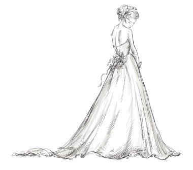 Bride. Beautiful young girl in a wedding dress. clipart