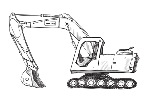 Doodle graafmachine tekening — Stockvector