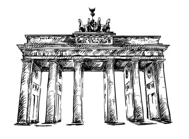 Brandenburg Kapısı. vektör çizimi.