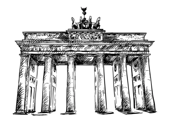 Puerta de Brandenburgo. Boceto vectorial . — Archivo Imágenes Vectoriales