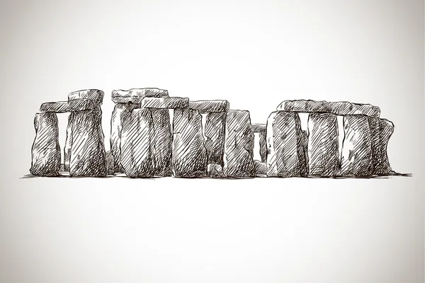 Stonehenge. vektör çizimi. İngiltere'de dönüm noktası.