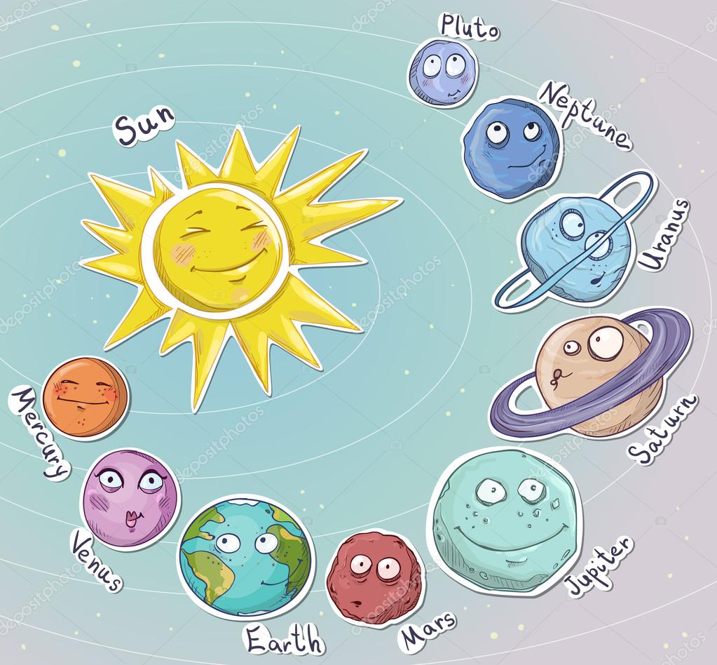 Cartoon planets. Solar system. Stock Vector Image by ©kamenuka #44625639