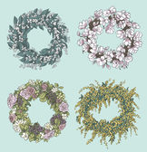 stílusos koszorúk rajzok gyűjteménye. virág dekoráció. Floral design