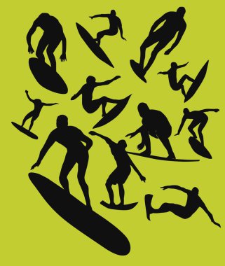 Pasifik sörfçü siluet vektör grafik tasarım