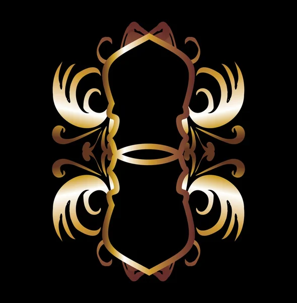 Tribal tattoo gold frame design — Zdjęcie stockowe