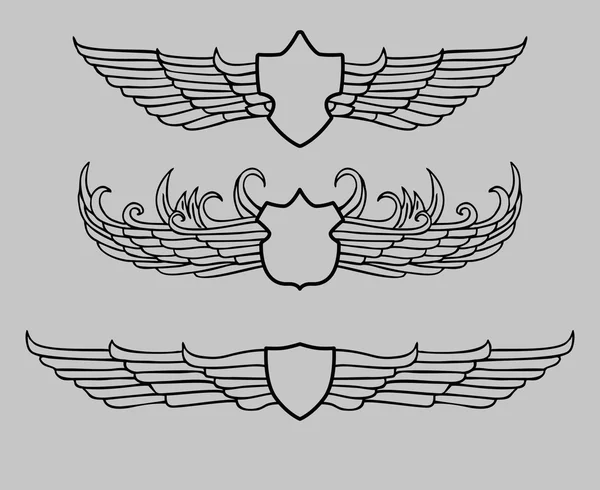 Tribal wings shield — Stock Vector
