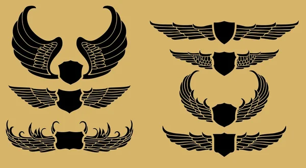 Σχεδια απο διαφορες φυλες φτερά ασπίδα Royalty Free Εικονογραφήσεις Αρχείου