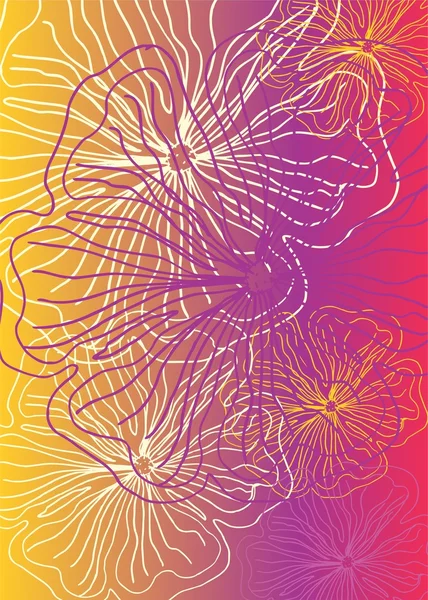 Multiplicar color hibisco fondo vector arte — Archivo Imágenes Vectoriales