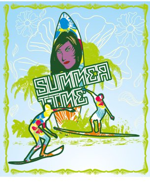 Pasifik sörfçü vektör grafik tasarım