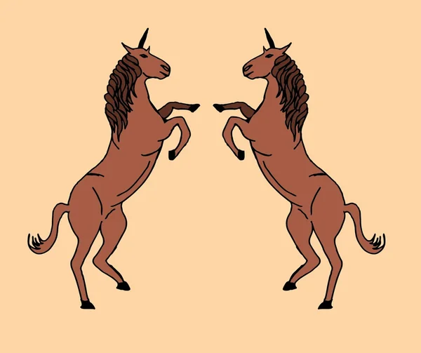 Élevage cheval fin vecteur art — Image vectorielle